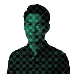 Halftone portrait of Julian Thorne